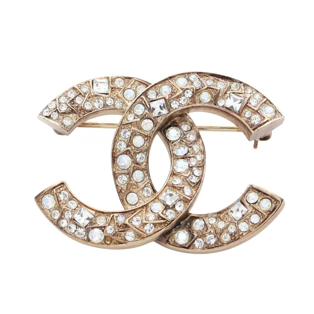 CHANEL White Logo Brooch
